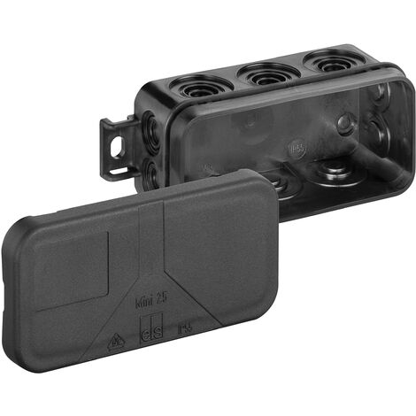 Boîte de dérivation 31010801 43 x 89 x 38 mm noir IP55 – 10 entrées pour installation en espaces exigus – Plastique résistant aux intempéries – Spelsberg - Y462652