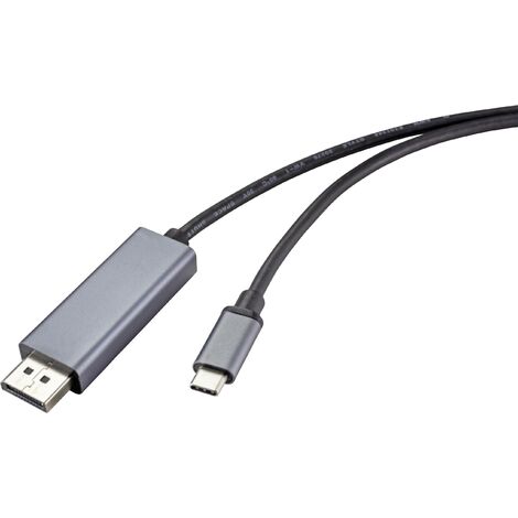 Câble de raccordement Renkforce USB-C® / DisplayPort USB-C® mâle, Fiche mâle DisplayPort 1.00 m noir RF-4630696 gaine en PVC Câble d'afficheur U Y932162 (1/5)