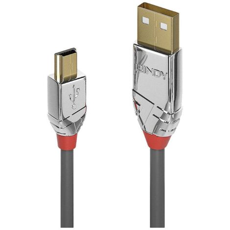 LINDY Câble USB USB 2.0 USB-A mâle, USB-Mini-B mâle 0.50 m gris 36630 (1/4)