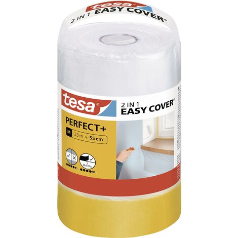 tesa Easy Cover Perfect+ 56593-00000-00 Film de masquage jaune, transparent  (L x l) 33 m x