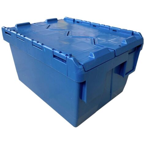 Bac de rangement fermable 400 x 200 x 300 mm – Volume 16 l – Matériau polypropylène – Poignée ergonomique – Couleur bleu – Viso - BLEU 1 PC (1/4)