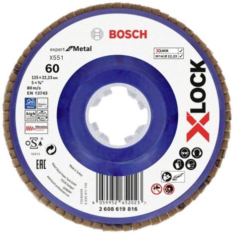 Bosch Accessories 2608619816 X551 Disque segmenté Diamètre 125 mm Ø de perçage 22.23 mm Grain 60 1 p (1/2)