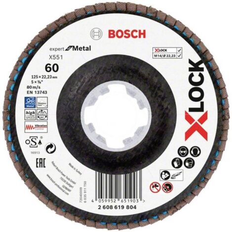 Bosch Accessories 2608619804 X551 Disque segmenté Diamètre 125 mm Ø de perçage 22.23 mm Grain 60 1 p (1/2)