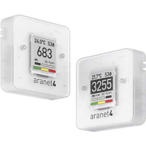 Appareil de mesure du CO2 aranet 0, 0, 0, 600 - 9999, 50, 85, 1100 ppm, °C, %, hPa avec fonction thermométrique C588062 (1/2)