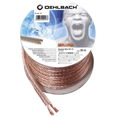 Oehlbach 107 Câble haut-parleur 2 x 1.5 mm² transparent 30 m A216341 (1/3)