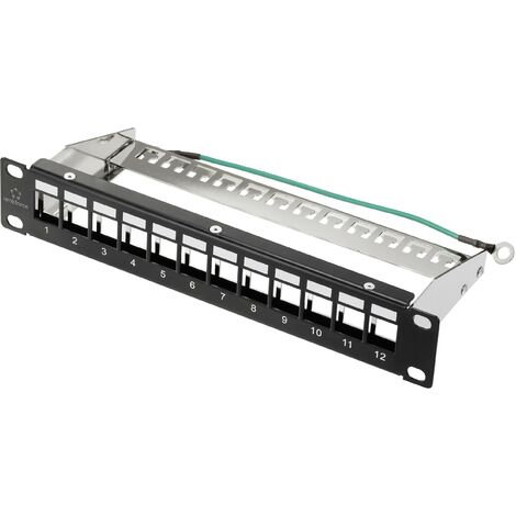 Renkforce RF-4996626 12 ports Panneau de brassage 254 mm (10") non équipé 1 UH noir non équipé W062922 (1/7)