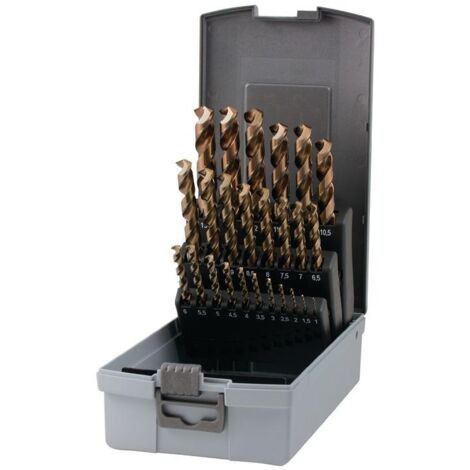 RUKO 228215RO HSSE-Co 5 Jeu de forets pour le métal 25 pièces 1 mm, 1.5 mm, 2 mm, 2.5 mm, 3 mm, 3.5 (1/4)