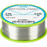 Felder ISO-Core "Clear" Sn100Ni+ Étain à souder bobine Sn99,25Cu0,7Ni0,05 0.250 kg 0.5 mm A581162