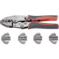 Toolcraft – Pince à sertir cosse 430461 – Set de 6 pièces avec matrices interchangeables – Réglage de pression 12 niveaux – Longueur 225 mm - PZ-506