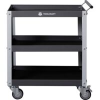 Toolcraft – Chariot d'atelier 3 étagères 820mm H – Capacité 50kg par étage – Acier revêtement poudre – Dimensions 684mm L x 470mm l - C64705