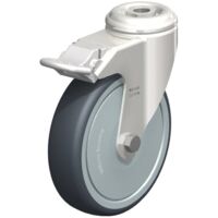 Roulette avec perforation d'un diamètre de 125 mm. Modèle (général) Roulette Stop Fix Blickle LKRXA-TPA 126KFD-FI (LKRXA-TPA 126KD-FI-FK) C09227