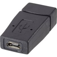 Adaptateur USB 2.0 – 1x USB 2.0 type A femelle, 1x USB 2.0 femelle Micro-B – Vitesse de transfert 480 MBit/s – Noir – Renkforce - W252031