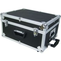 Caisse de transport aluminium 500 x 400 x 260 mm – MALLEWM – Intérieur étanche avec mousse PU – 2 roulettes 60 mm – Charge max 20 kg – Viso