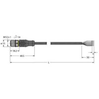 Turck 6629933 Câble de raccordement 2 m Nombre de pôles: 5 1 pc(s) C502192