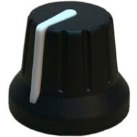 PSP 49009 49009 Tête de bouton rotatif avec pointeur noir, blanc (Ø x H) 18.8 mm x 15.24 mm 1 pc(s) D670031