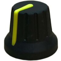 PSP 49009-Y 49009-Y Tête de bouton rotatif avec pointeur noir, jaune (Ø x H) 18.8 mm x 15.24 mm 1 pc(s) D697981