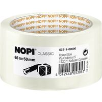 Ruban adhésif d'emballage Nopi 57211 transparent (L x l) 66 m x 50 mm acrylique 1 pc(s) S31728