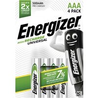 Energizer – Pile rechargeable LR3 500 mAh E301375700 – Autodécharge minimale – Prêtes à l'emploi – Lot de 4