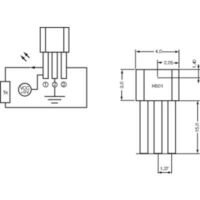 PIC Capteur à effet Hall H501 3.8 - 24 V/DC Plage de mesure: +4 - +35 mT TO-92-UA à souder