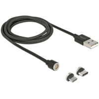 Delock Câble USB USB 2.0 USB-A mâle, USB-C® mâle, USB-Micro-B mâle 1.10 m noir 85723