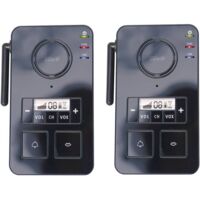 Interphone sans fil 2000 m – 99 canaux – Fonction mains libres VOX – Utilisation mobile comme talkie-walkie