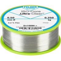 Felder ISO-Core "Ultra-Clear" Sn100Ni+ Étain à souder sans plomb bobine Sn99,25Cu0,7Ni0,05 0.250 kg 0.5 mm A581302