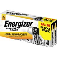 Energizer – Lot de 16 piles alcalines LR6 AA – Longue durée de conservation 7 ans – Non rechargeables – Tension 1.5V – Performance fiable