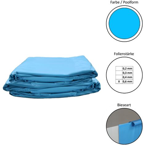 Poolfolie Ersatzfolie Rundbecken 460x120cm - Dicke 0,6mm - overlap - blau
