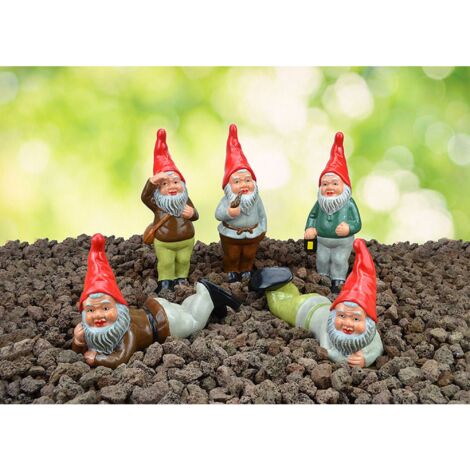 Original HEISSNER Gartenzwerg-Serie "Die Waldmänner", Serie 5 Zwerge (1/2)