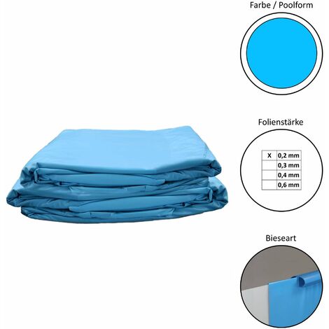 Poolfolie Ersatzfolie Rundbecken 450x90cm - Dicke 0,2mm - Overlap - blau