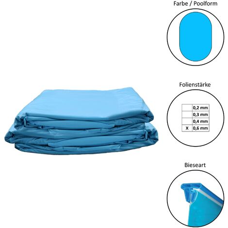 Poolinnenhüllen oval 0,6 mm 120 cm Tiefe Keilbiese 700x300x120cm
