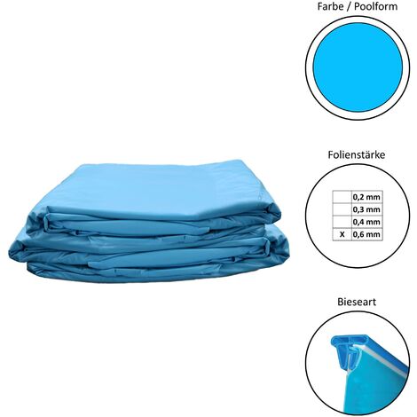 Poolinnenhüllen rund 0,6 mm 90 cm Tiefe Keilbiese 300 x 90 cm