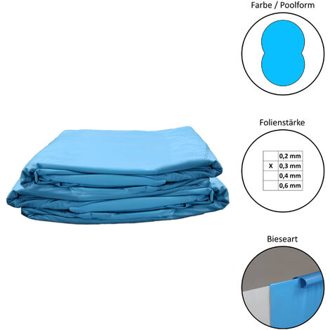Poolfolie Ersatzfolie Achtformbecken 470x300x90cm - Dicke 0,3mm - Overlap - blau