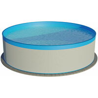 Stahlwandpool rund 550x120 cm, Stahl 0,4 mm weiß, Folie 0,3 mm blau, overlap