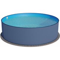 Summer Fun Stahlwandbecken Malediven Basic rund anthrazit ø 4,50m x 1,20m Folie 0,4mm Einzelbecken Pool Rundpool / 450 x 120 cm Stahlwandpool Rundbecken