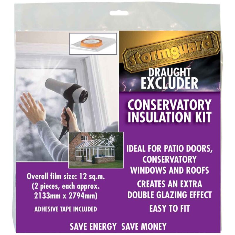 2 pack Window Insulation Kit Shrink Fit Double Glazing Film Draught  Excluder Heat
