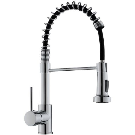 LOIRE Robinet mitigeur cuisine avec douchette 2 jets chrome brillant