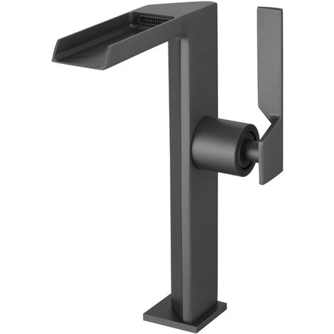 CEZIO XL Robinet mitigeur haut avec bec cascade ouvert chrome Gris mat (1/5)