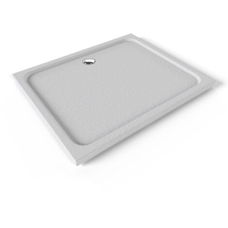 SHIMMER STONE Receveur de douche 100 x 120 cm acrylique Blanc effet pierre + bonde et siphon inclus - Salle de bain (1/5)