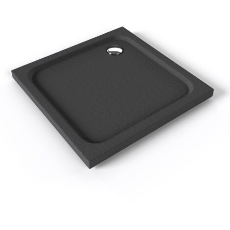 SHIMMER STONE Receveur de douche 85 x 85 cm acrylique Gris effet pierre + bonde et siphon inclus - Salle de bain (1/5)