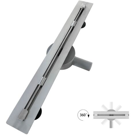 DEKI Caniveau de douche italienne slim L.80 cm acier inoxydable avec siphon 360°, drainage performant (1/5)