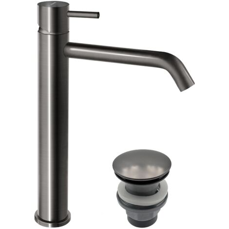 CIRICULUS XL Robinet mitigeur Haut pour vasque à poser + bonde gris brossé (1/5)