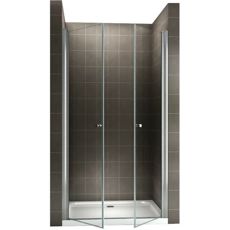 GINA Porte de douche H 195 cm largeur réglable 68 à 72 cm transparent