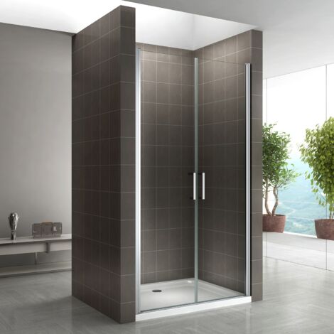 Saniverre – Porte de douche 180 cm – Largeur réglable 74 à 77 cm – Verre de sécurité ESG 6 mm – Étanchéité avec joints en caoutchouc (1/5)