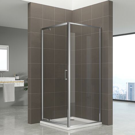 Porte de douche pivotante transparent, chromé 70 cm, Essential
