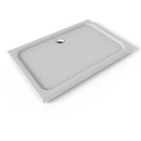 SHIMMER STONE Receveur de douche 80 x 120 cm acrylique Blanc effet pierre + bonde et siphon inclus - Salle de bain