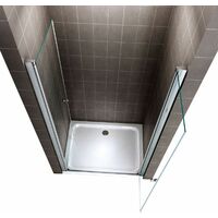 GINA Porte de douche H 185 cm largeur réglable 68 à 72 cm transparent