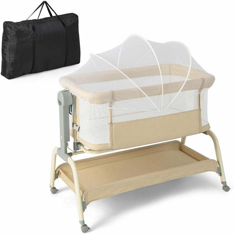 Baby Bedside Crib Newborn Infant Sleeper Bassinet Cot Bed w/ 6