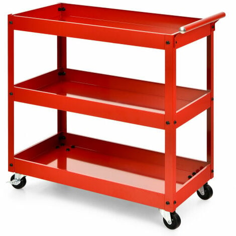 3-Tier Tool Trolley Utility Cart Heavy Duty Service Cart