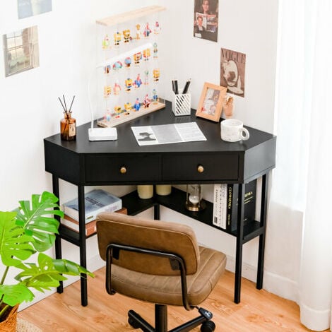 Black corner deals computer desk ikea